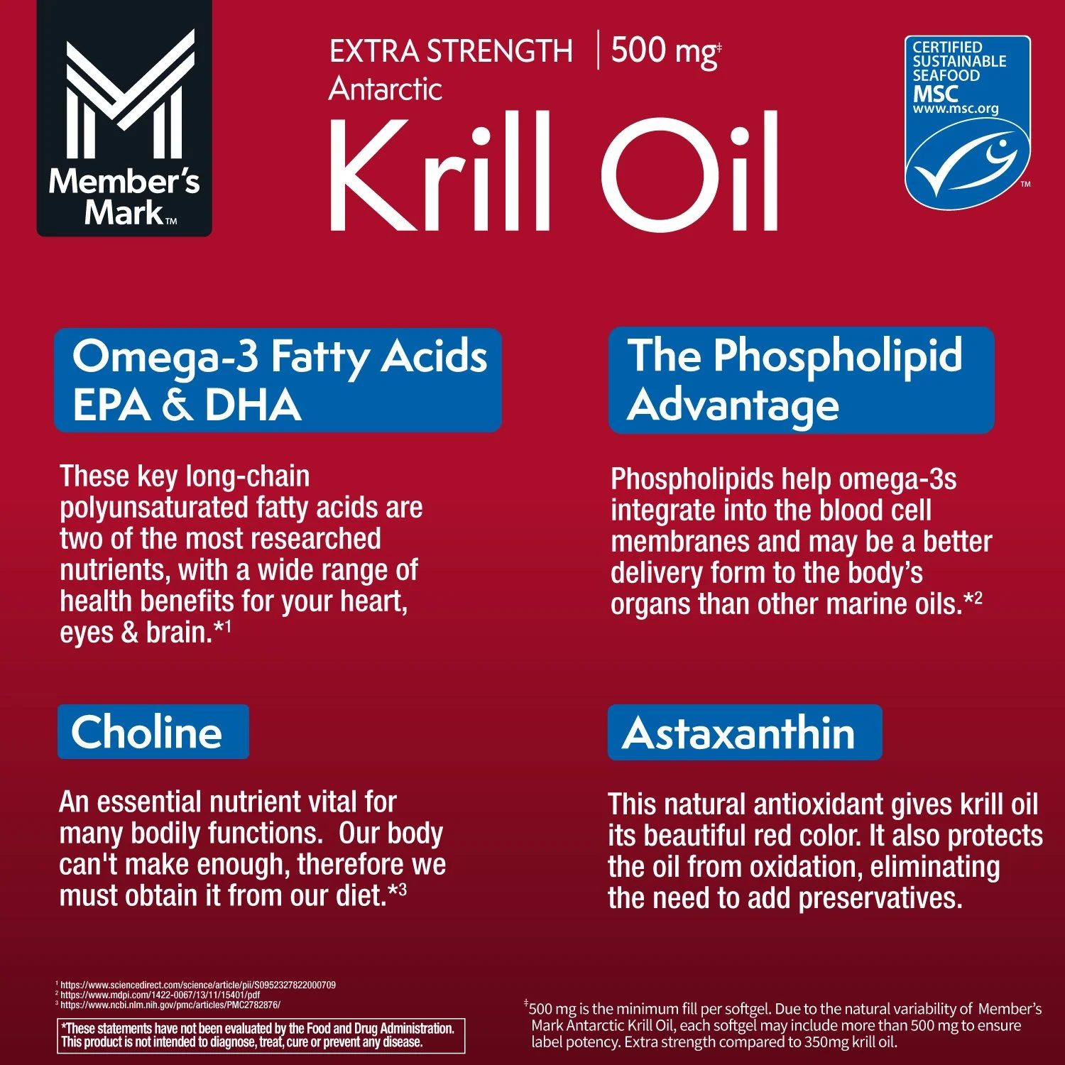 Sản phẩm hổ trợ tim mạch, chống đột quỵ - Extra Strength Antarctic Pure Omega-3 Krill Oil, 500 mg, 160 ct. - Ảnh 3