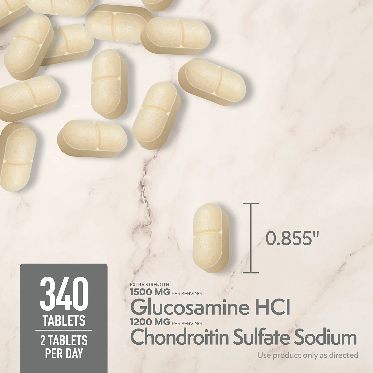 Sản phẩm hổ trợ xương, khớp gối, dây chằng, giử cơ bắp - Extra Strength Glucosamine HCl and Chondroitin Sulfate Sodium Tablets, 340 ct. - Ảnh 6