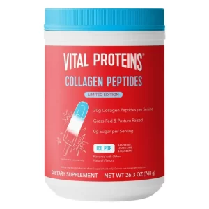 Thực phẩm bổ sung collagen giúp đẹp da, tóc, móng tay chân khỏe và hổ trợ thêm xương khớp-Vital Proteins Collagen Peptides Powder, Limited Edition Ice Pop, 26.3 oz.