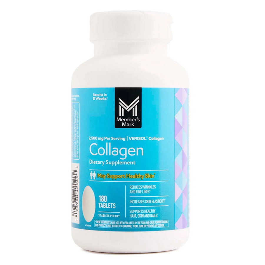 Viên Collagen VERISOL của Member's Mark giảm nếp nhăn làm đẹp da mặt và tóc bóng mượt , 2500 mg, 180 viên.