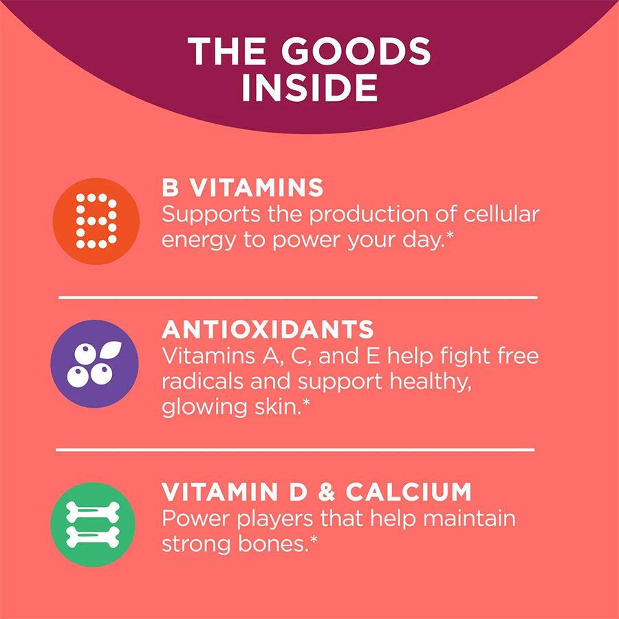 Kẹo dẻo cung cấp đủ lượng Vitamin, giúp đẹp da, tóc , sức khỏe cho phụ nữ OLLY, 200 viên. - Ảnh 5