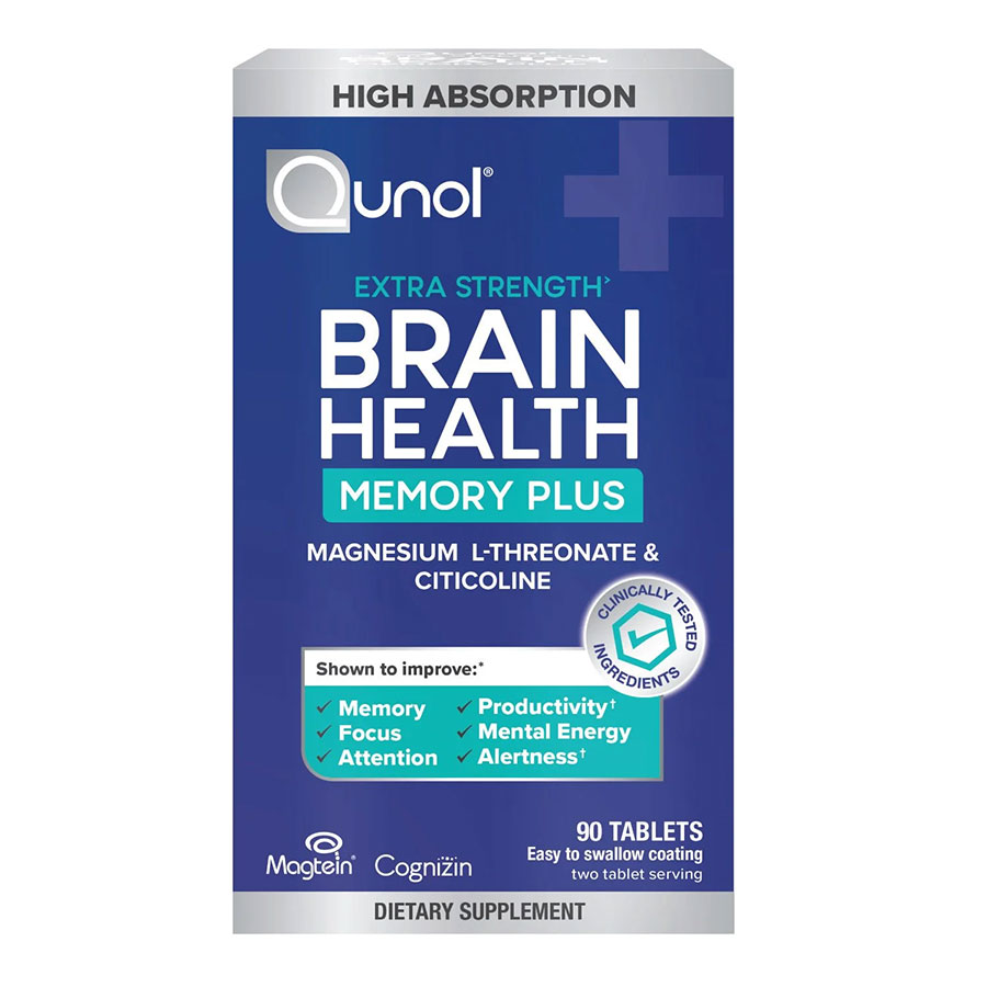 Viên nén chuyên bổ não, cải thiện trí nhớ - Qunol Brain Health Magnesium L-Threonate, 90 viên.
