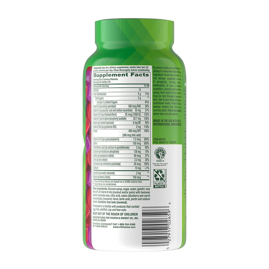 Kẹo dẻo cung cấp đủ lượng vitamin cần thiết hàng ngày, làm khỏe xương, tóc, giúp trẻ da - Vitafusion dành cho phụ nữ, 220 viên. - Ảnh 2